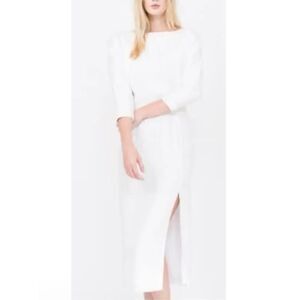 Quinn NWT 100% silk white dolman sleeve sheath dress size 6